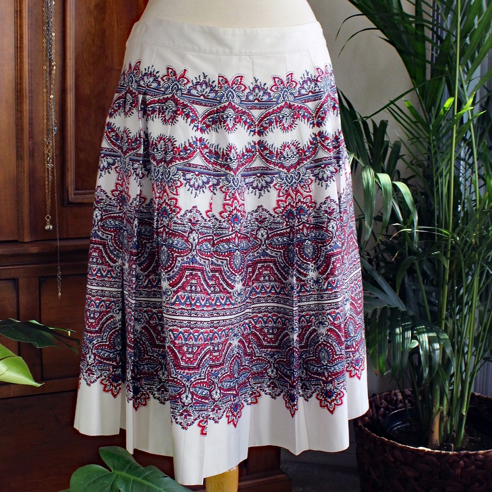 Talbots Pleated Cotton Full Skirt US size 10